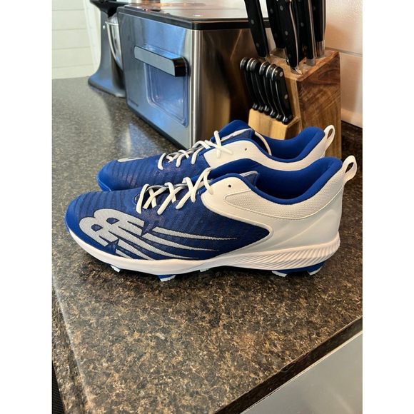 New Balance 4040V6 Mens Low Metal Baseball Cleats Team Royal Blue/White - Picture 3 of 10